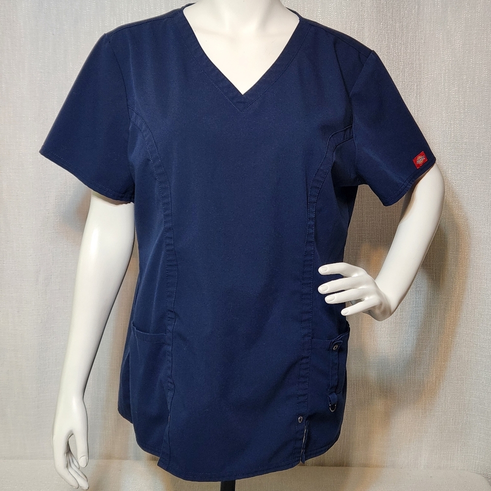 Dickies Scrub Top Dark Blue Womens XL